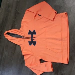 Under Armour Orange Logo Storm Hoodie Sz XL